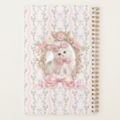 キュートな子猫とピンクの弓&フローラノート プランナー手帳 (裏面)