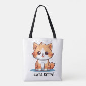 キュートな子猫のキャラクター トートバッグ (裏面)