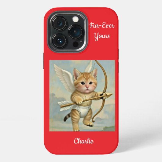 キュートな子猫のキューピッド iPhoneケース (裏面)