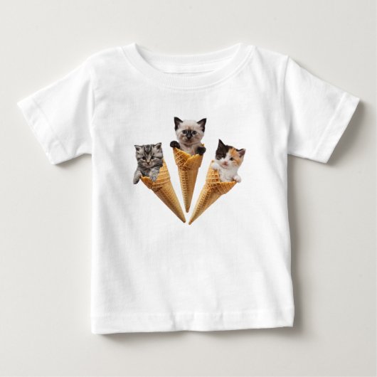 キュートな子猫のコーン ベビーTシャツ (正面)