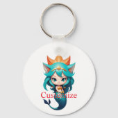 キュートな子猫の人魚 サンダーの入り江 キーホルダー (正面)