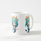 キュートな子猫の人魚 サンダーの入り江 コーヒーマグカップ (正面右)
