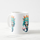 キュートな子猫の人魚 サンダーの入り江 コーヒーマグカップ (正面左)