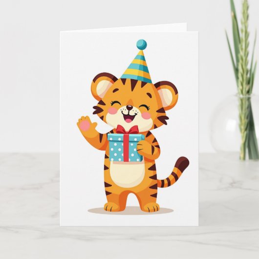 キュートな子猫の誕生日カード カード (正面)