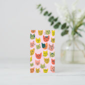 キュートな子猫カラフルのベおもしろいッツ 名刺 (スタンド正面)