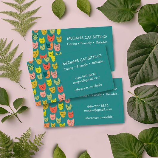 キュートな子猫カラフルのベおもしろいッツ 名刺