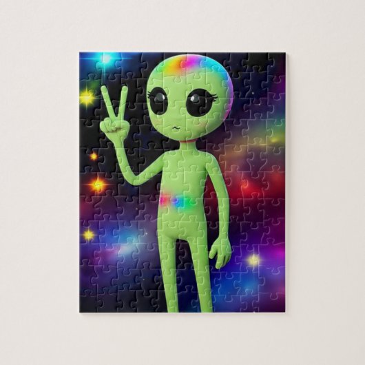 キュートな宇宙人のパズル ジグソーパズル (縦)