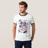 キュートな宇宙猫アート | Meowstronaut Fuel マグ&Tシャツ Tシャツ (正面フル)
