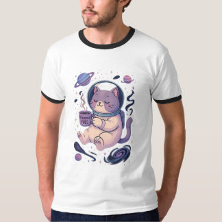 キュートな宇宙猫アート | Meowstronaut Fuel マグ&Tシャツ Tシャツ