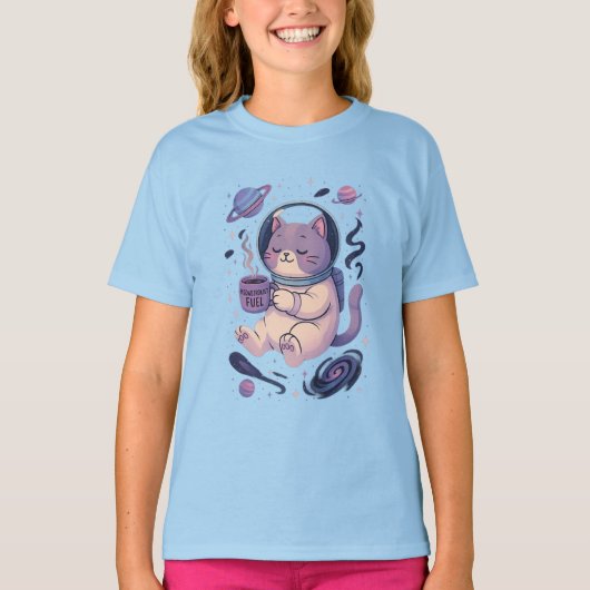 キュートな宇宙猫アート | Meowstronaut Fuel マグ&Tシャツ Tシャツ (正面)