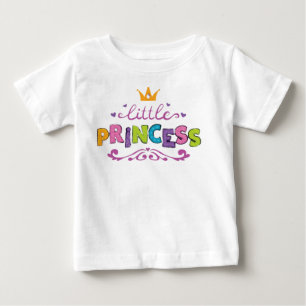 キュートな小さなプリンセス クラウン ベビーガールTシャツ ベビーTシャツ
