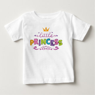 キュートな小さなプリンセス クラウン ベビーガールTシャツ ベビーTシャツ