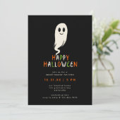 キュートな小さな幽霊の子供たちのハロウィンパーティー招待状 シーズンカード (スタンド正面)