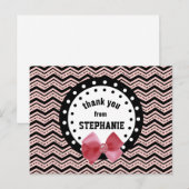 キュートな山形、ドット、ボーピンクとブラックZ55 ポストカード (正面/裏面)