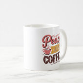 キュートな平和愛コーヒーワードアート コーヒーマグカップ (正面右)