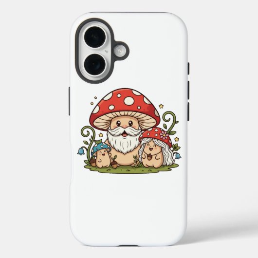 キュートな幸せキノコ家族プリントiPhoneケース Case-Mate iPhoneケース (裏面)