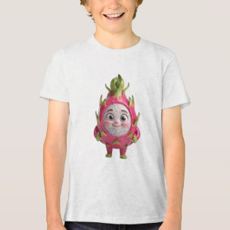 キュートな幸せドラゴンフルーツの3DキャラクターTシャツ トライブレンドTシャツ