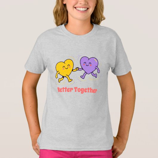 キュートな幸せハートの友達 Tシャツ (正面)