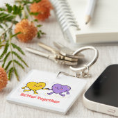 キュートな幸せハート友達 キーホルダー (正面右)