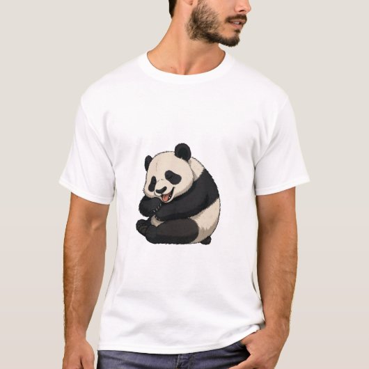 キュートな幸せパンダのハグTシャツ Tシャツ (正面)