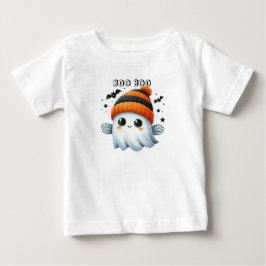 キュートな幽霊のカボチャ ハロウィンのお祝い ベビーTシャツ