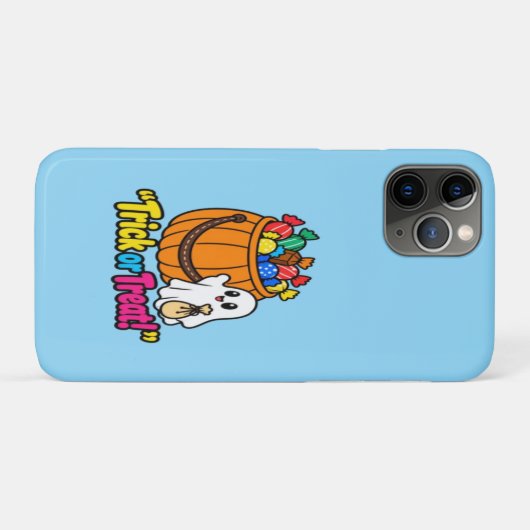 キュートな幽霊のトリック・オア・トリート ハロウィンパターンのスマートフォン Case-Mate iPhoneケース (裏面(横))