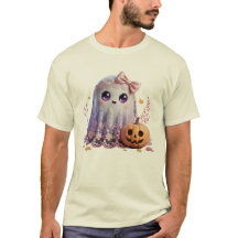 キュートな幽霊のハロウィンシャツ - 可愛いパステルTシャツ