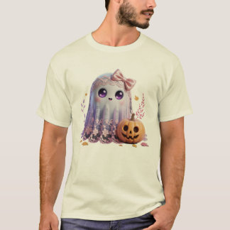 キュートな幽霊のハロウィンシャツ - 可愛いパステルTシャツ Tシャツ