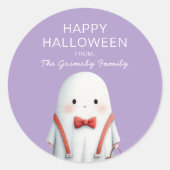 キュートな幽霊のハロウィンパーティーお土産 ラウンドシール (正面)