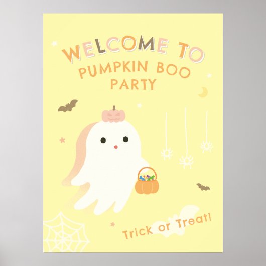 キュートな幽霊のハロウィンパーティーウェルカムポスター ポスター (正面)