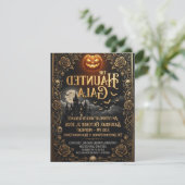 キュートな幽霊のハロウィンパーティー招待状カード 2026 シーズンカード (スタンド正面)