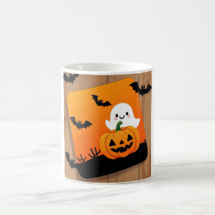 キュートな幽霊のハロウィンマグカップ 2026 コーヒーマグカップ