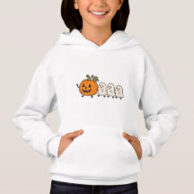 キュートな幽霊のパレード キッズハロウィンパーカー かぼちゃ 