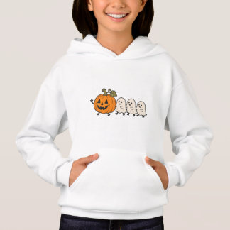 キュートな幽霊のパレード キッズハロウィンパーカー かぼちゃ 