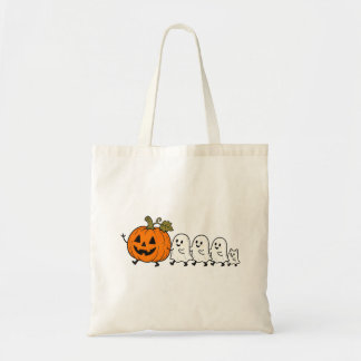 キュートな幽霊のパレード ハロウィーン 猫 トートバッグ