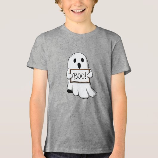 キュートな幽霊のBOOが楽しい トライブレンドＴシャツ (正面)
