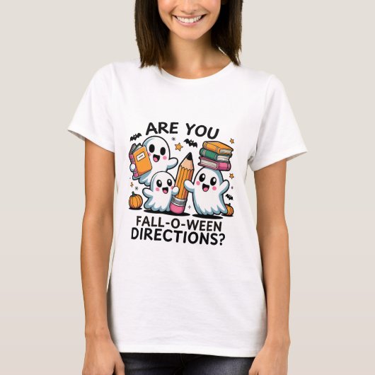 キュートな幽霊のFall O Weenダイレクトパンデザイン Tシャツ (正面)