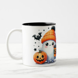 キュートな幽霊カボチャのハロウィン ツートーンマグカップ