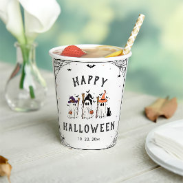 キュートな幽霊魔女のハロウィンパーティー 紙コップ