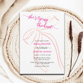 キュートな弓のスケッチ結び目のブライダルシャワー 招待状