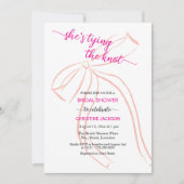 キュートな弓のスケッチ結び目のブライダルシャワー 招待状 (正面)