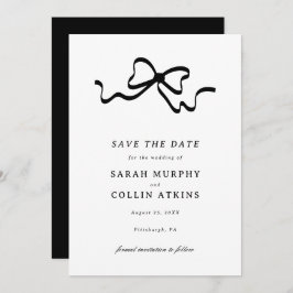 キュートな弓の飾り日付を保存 招待状