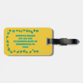 キュートな弓パーソナライズされた牛 ラゲッジタグ (裏面横)