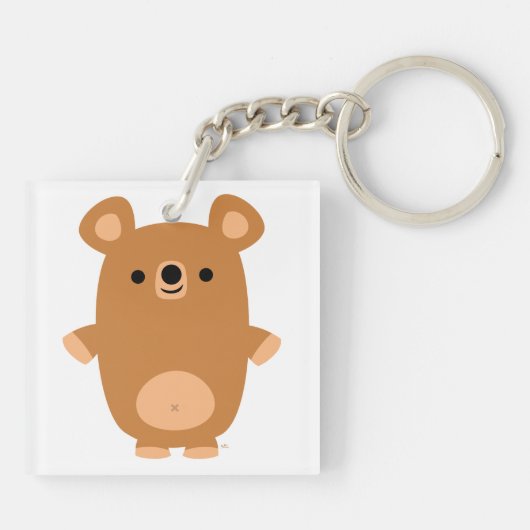 キュートな強い漫画クマのアクリルキーチェーン キーホルダー (裏面)