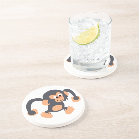 キュートな弾力のある漫画チンパンジーのコースター コースター (側面)