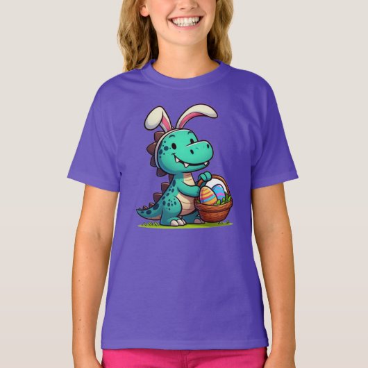 キュートな復活祭のバニー恐竜 Tシャツ (正面)