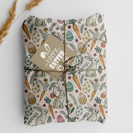 キュートな復活祭のブンニスカンジパターン 薄葉紙