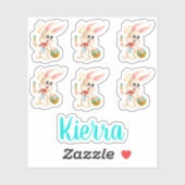 キュートな復活祭バニーラビットモノグラム シール (シート)