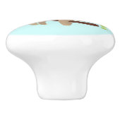 キュートな怠け者のスロスと太陽&レインボー セラミックノブ (側面)