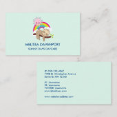 キュートな怠け者のスロスと太陽&レインボー 名刺 (正面/裏面)